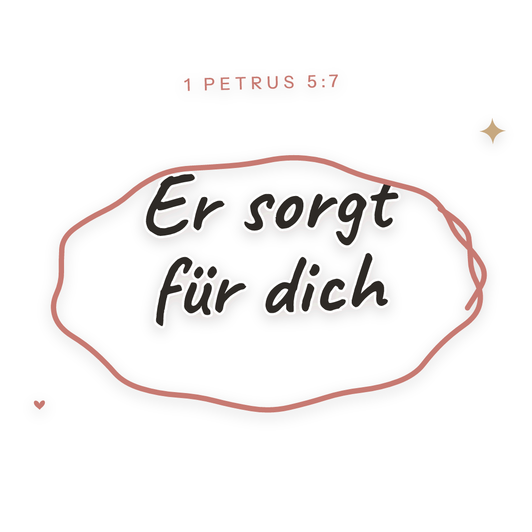 Sticker: 1 Petrus 5:7 Er sorgt für dich