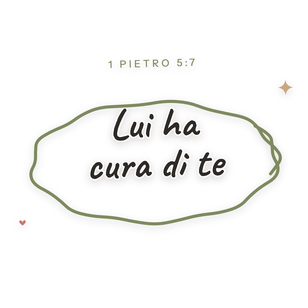 Sticker: 1 Pietro 5:7 Lui ha cura di te