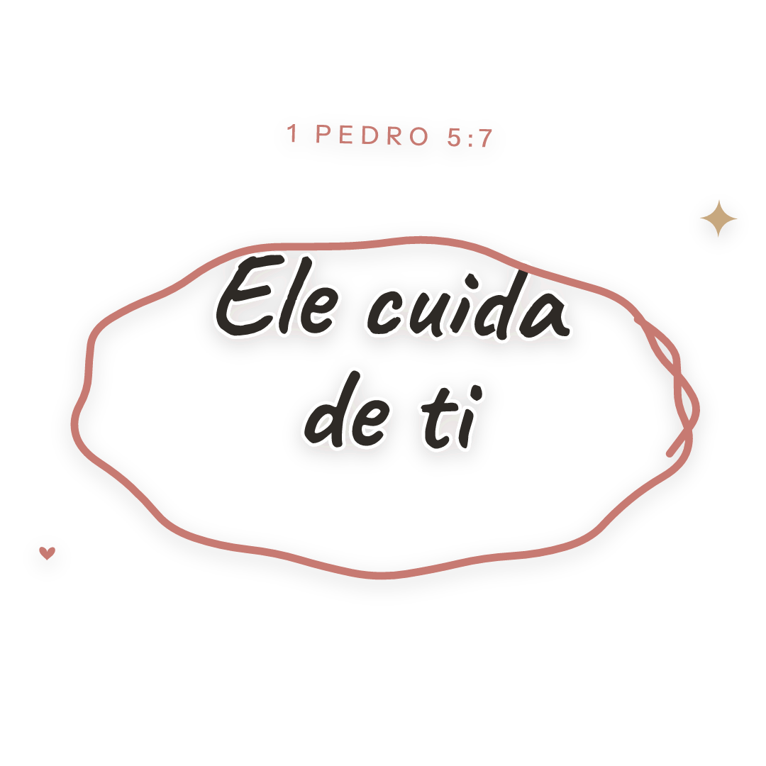 Sticker: 1 Pedro 5:7 Ele cuida de ti