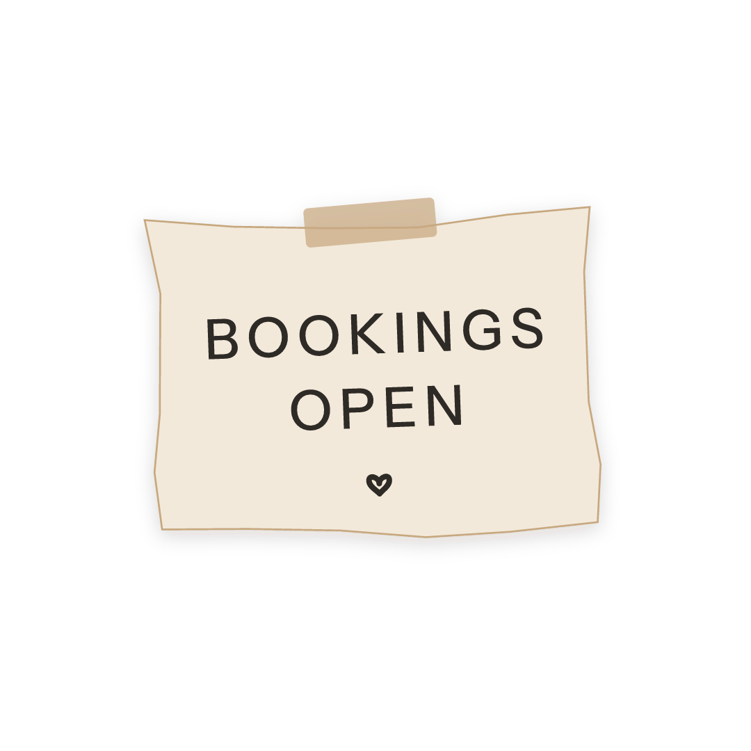 Sticker: bookings open