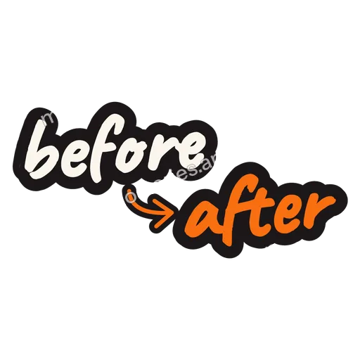 Sticker: before after