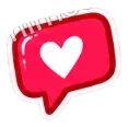 Sticker: Herz-Sprechblase
