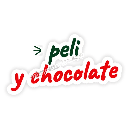 Sticker: peli y chocolate